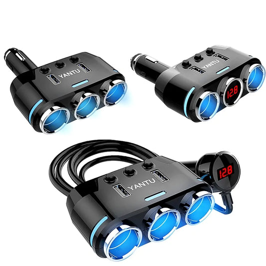 12V-24V Car splitter Cigarette Lighter Socket Plug Dual USB Charger Adapter